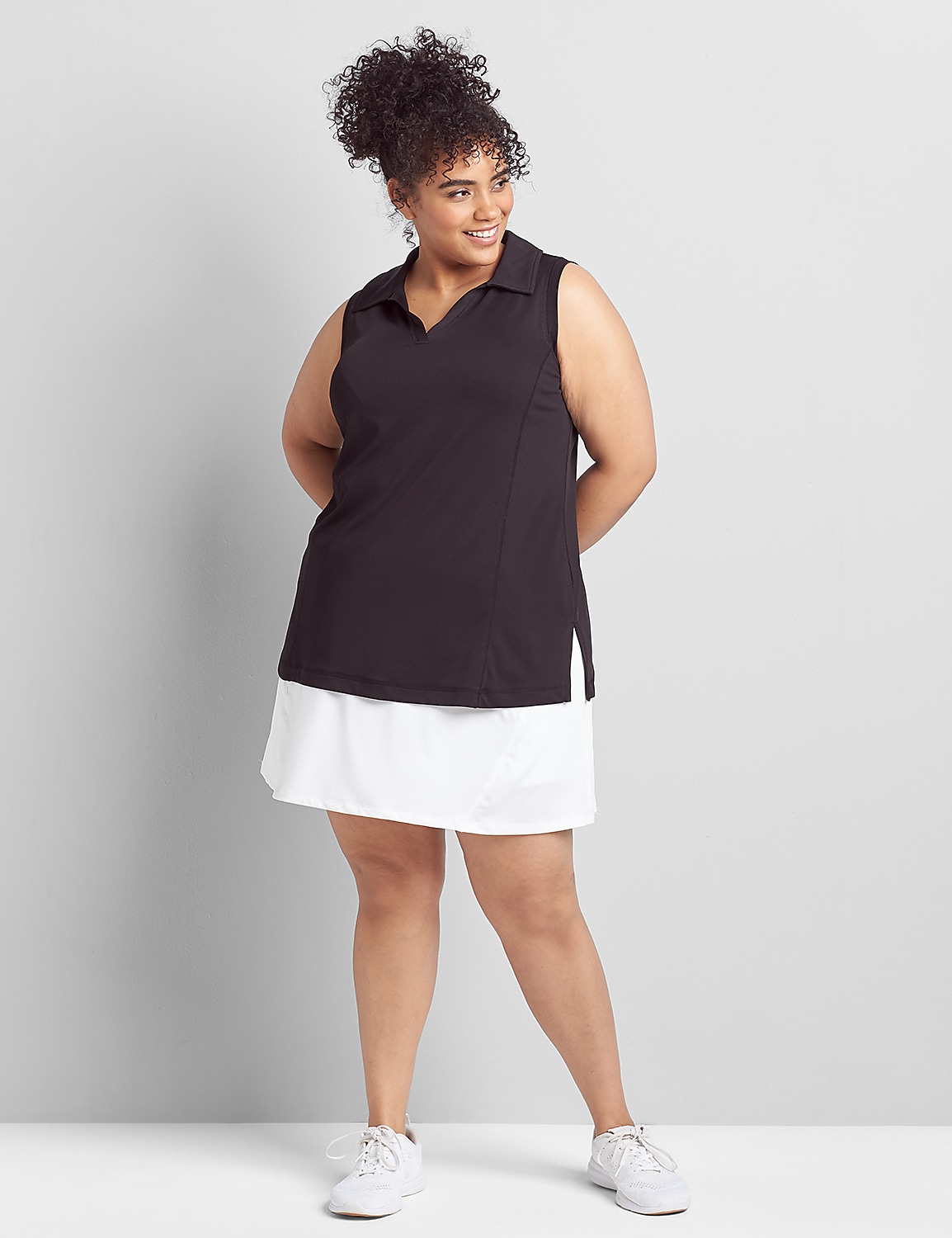LIVI V-Neck Wicking Polo Tank Product Image 3