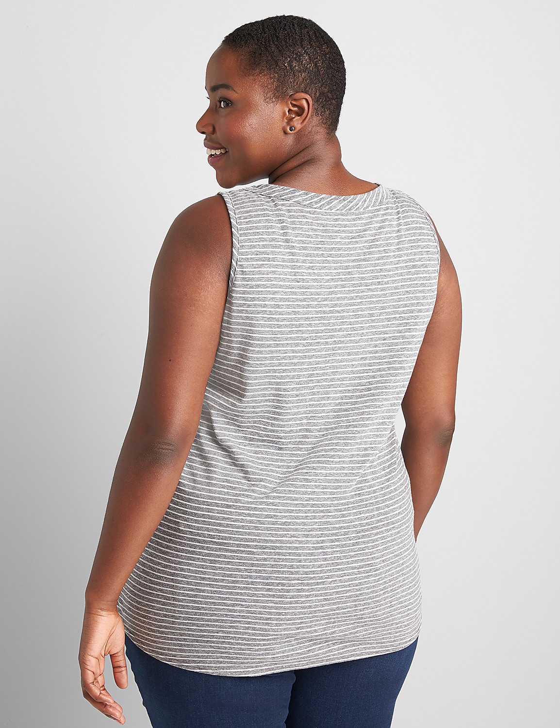 Tie-Front Tank With Button Detail Product Image 2