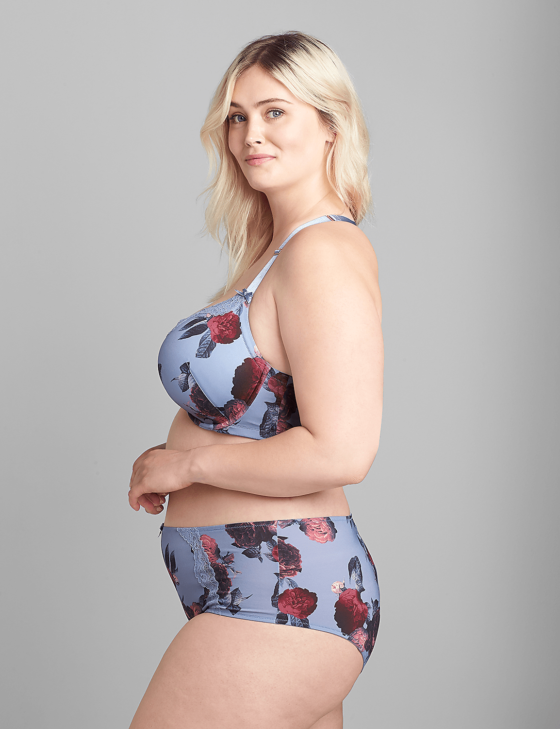 Printed Front-Close Boost Plunge Bra Product Image 3