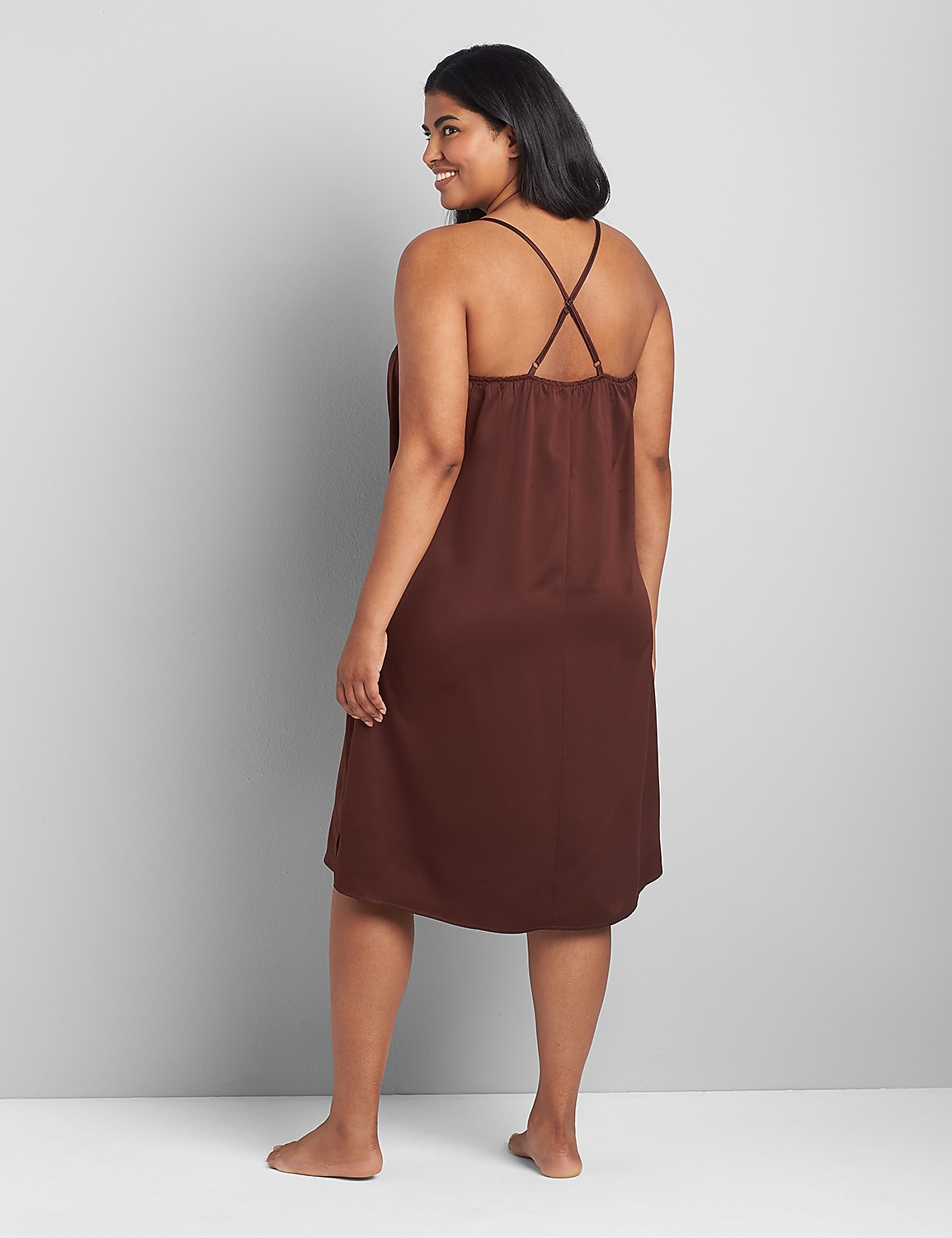 Hammered Satin Midi Chemise Product Image 2