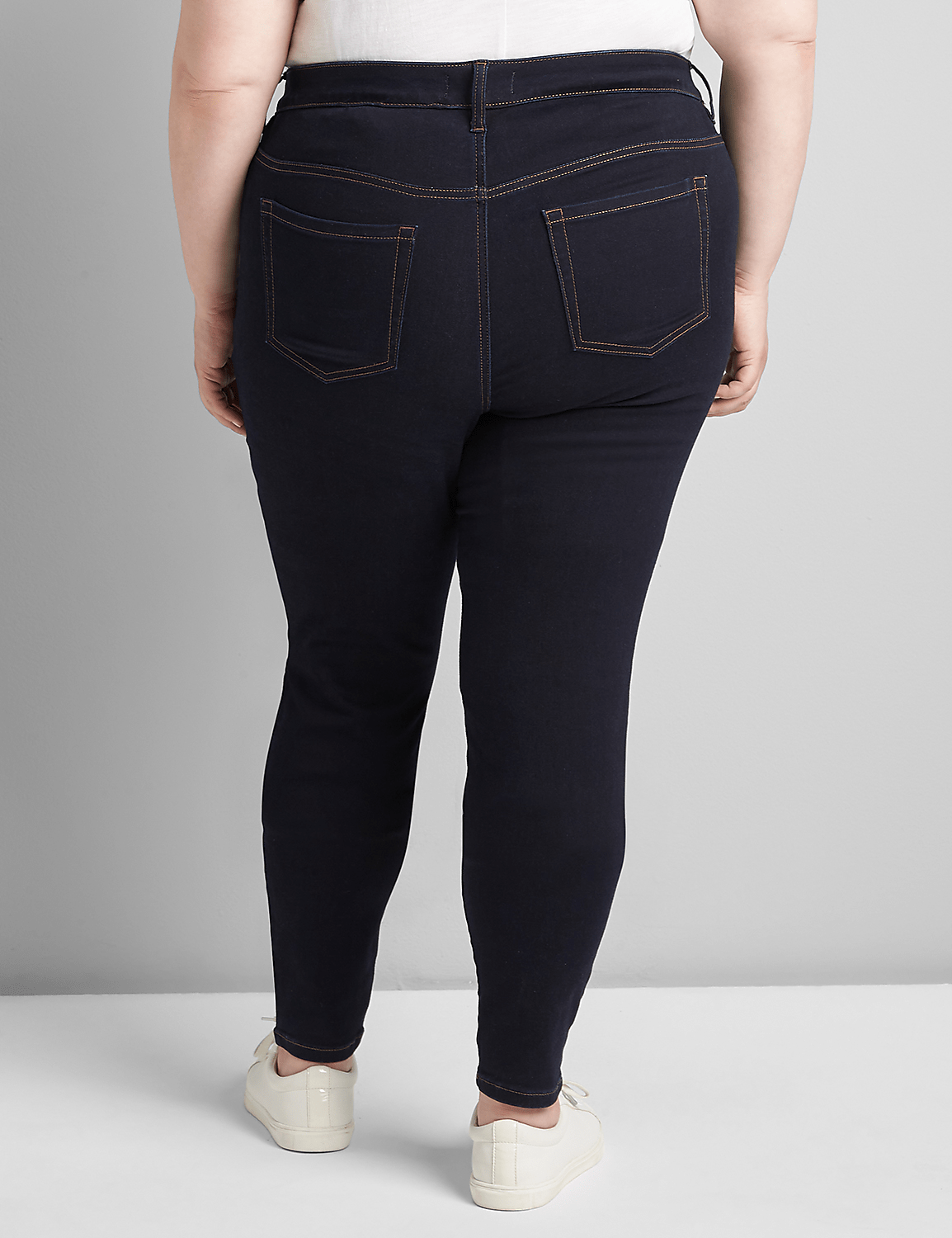 Straight Fit High-Rise Sateen Skinny Jean Product Image 2
