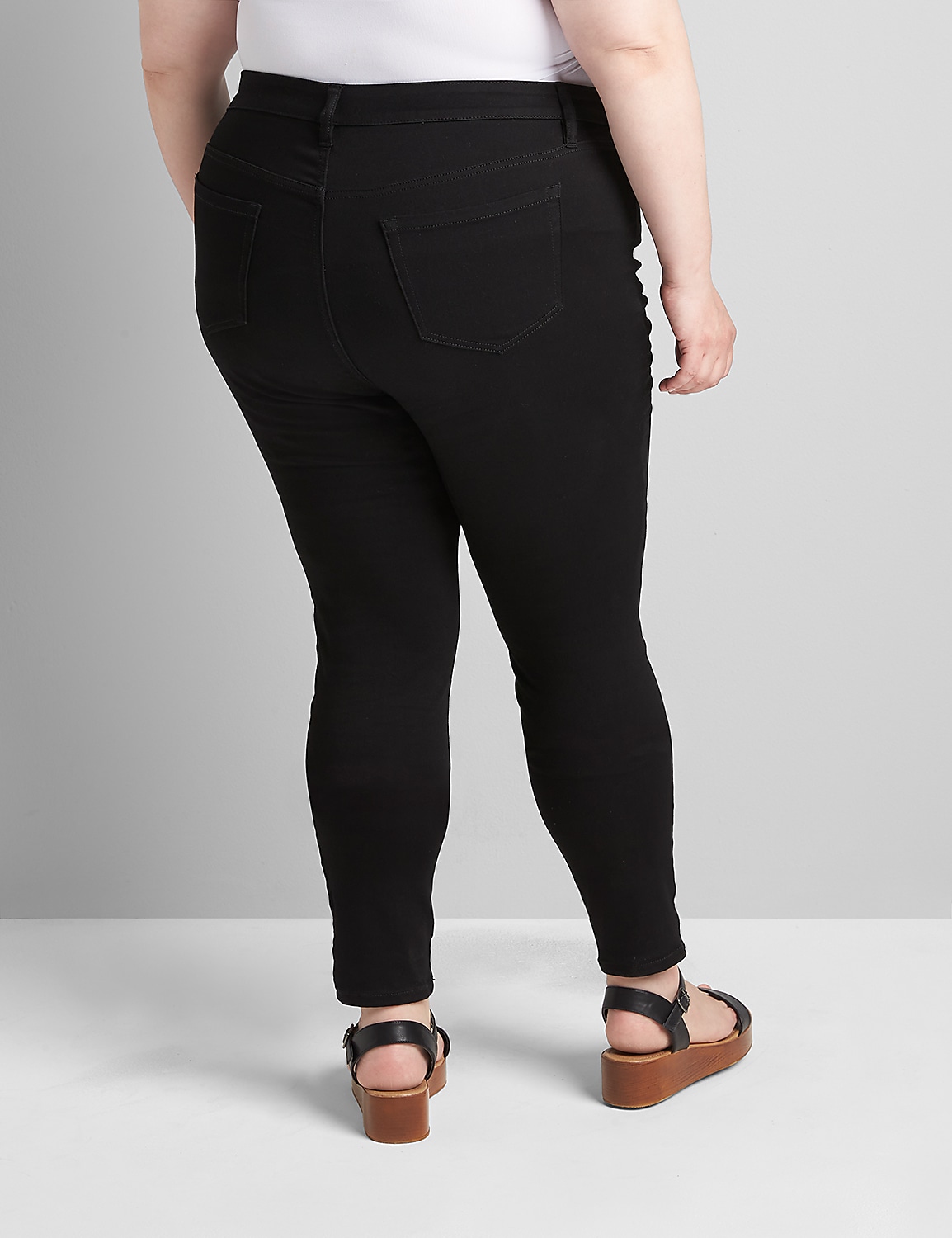 Straight Fit High-Rise Sateen Skinny Jean Product Image 2