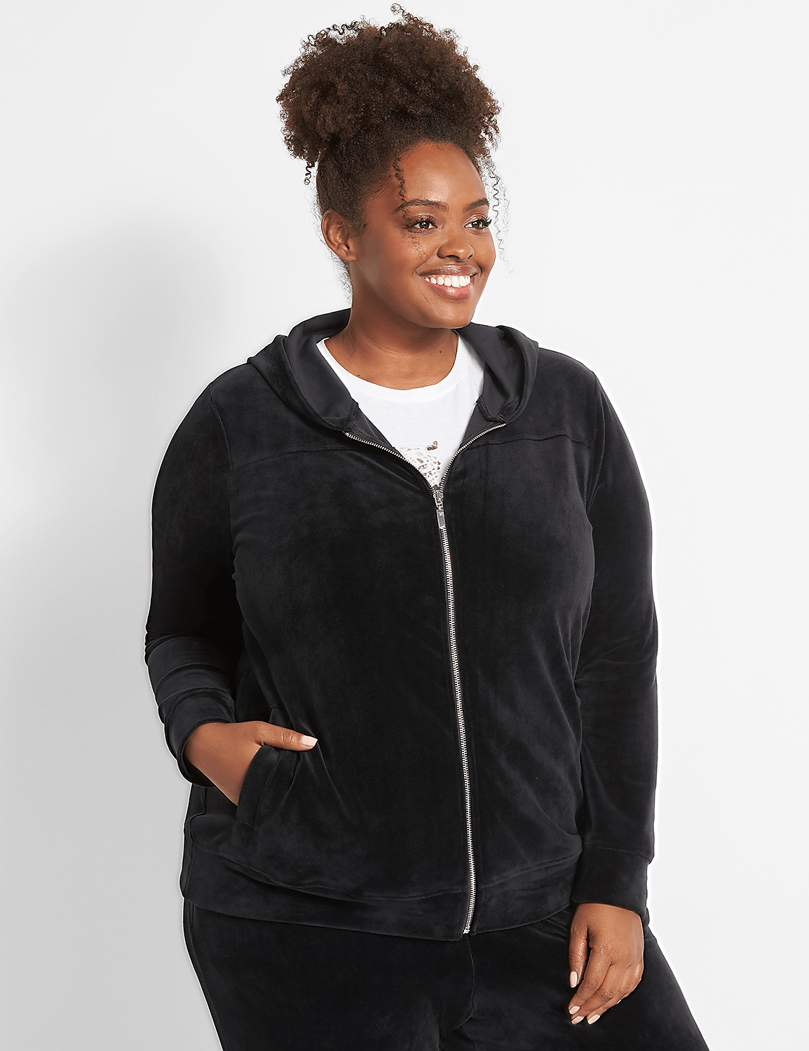 LIVI Zip-Front Hoodie - Velour Product Image 4