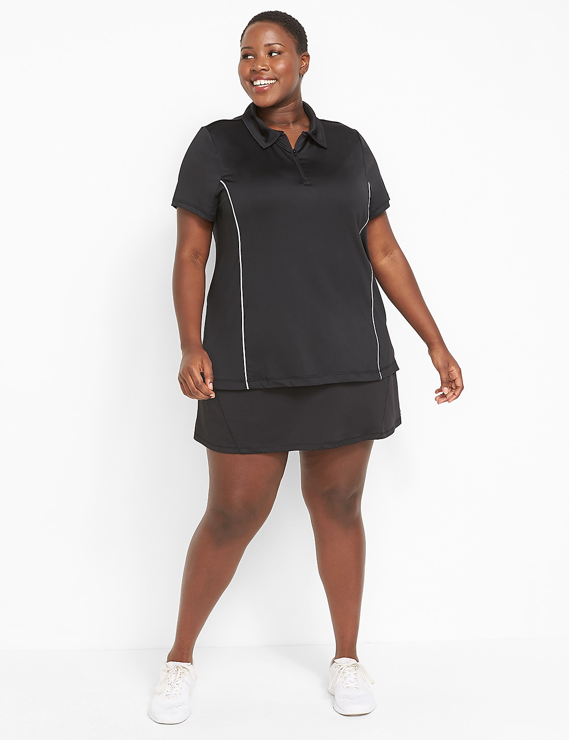 LIVI Wicking Short-Sleeve Zip-Up Polo Product Image 3