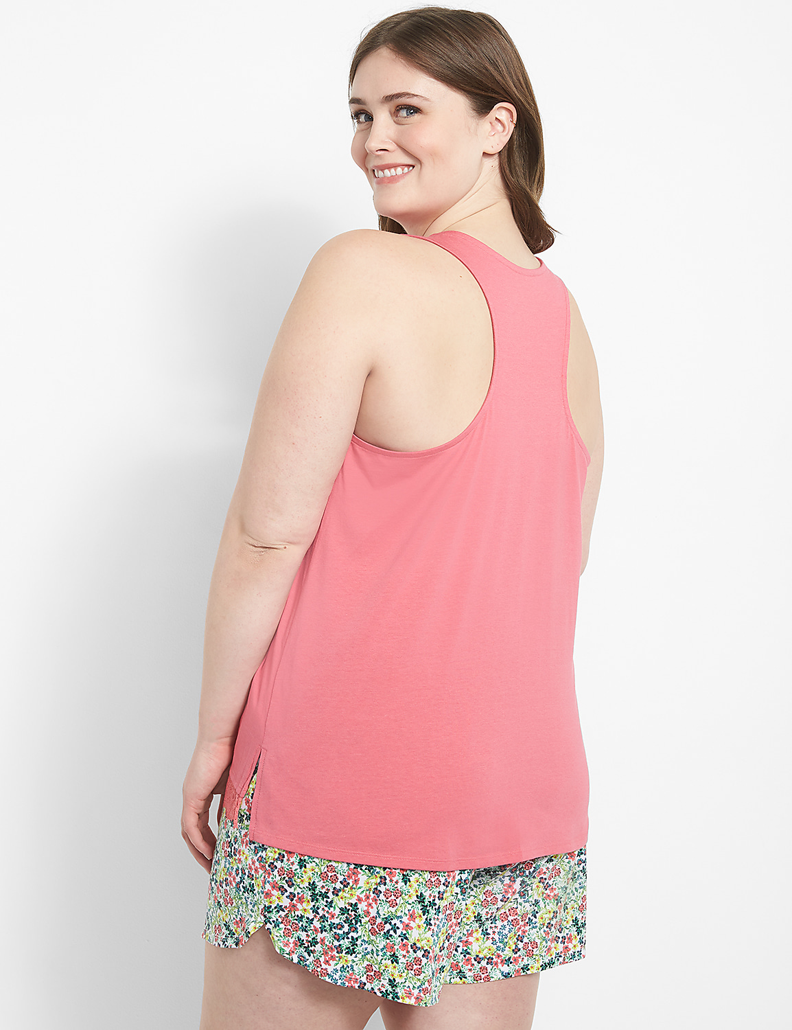Racerback Tank With Lace | LaneBryant