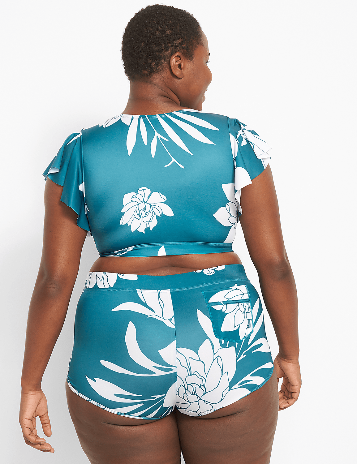 Flutter-Sleeve No-Wire Swim Bikini Top Product Image 2