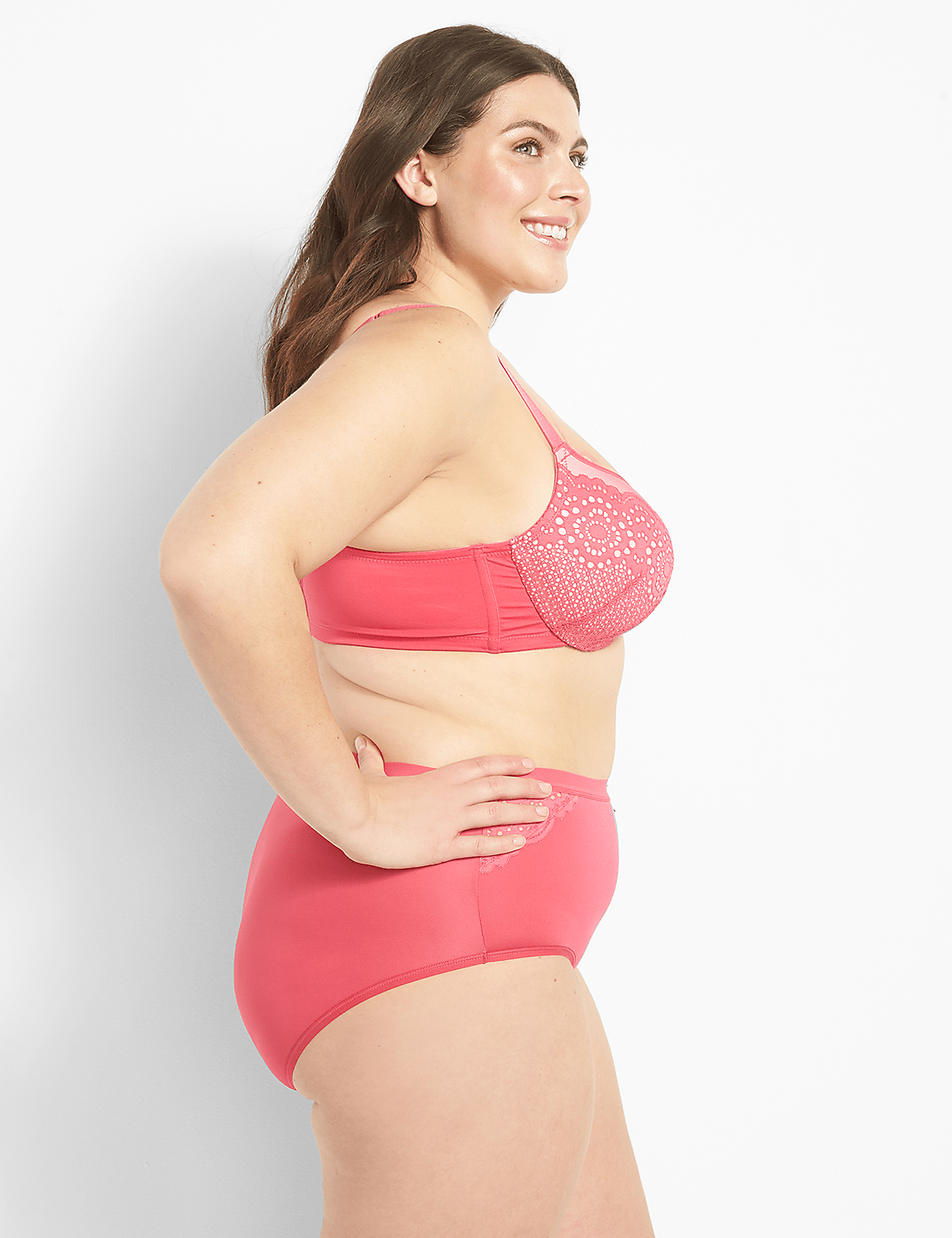 Smooth Lightly Lined Balconette Bra With Lace Trim Product Image 3