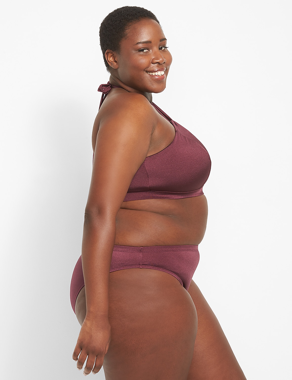 High-Neck Cutout Swim Bikini Top Product Image 3