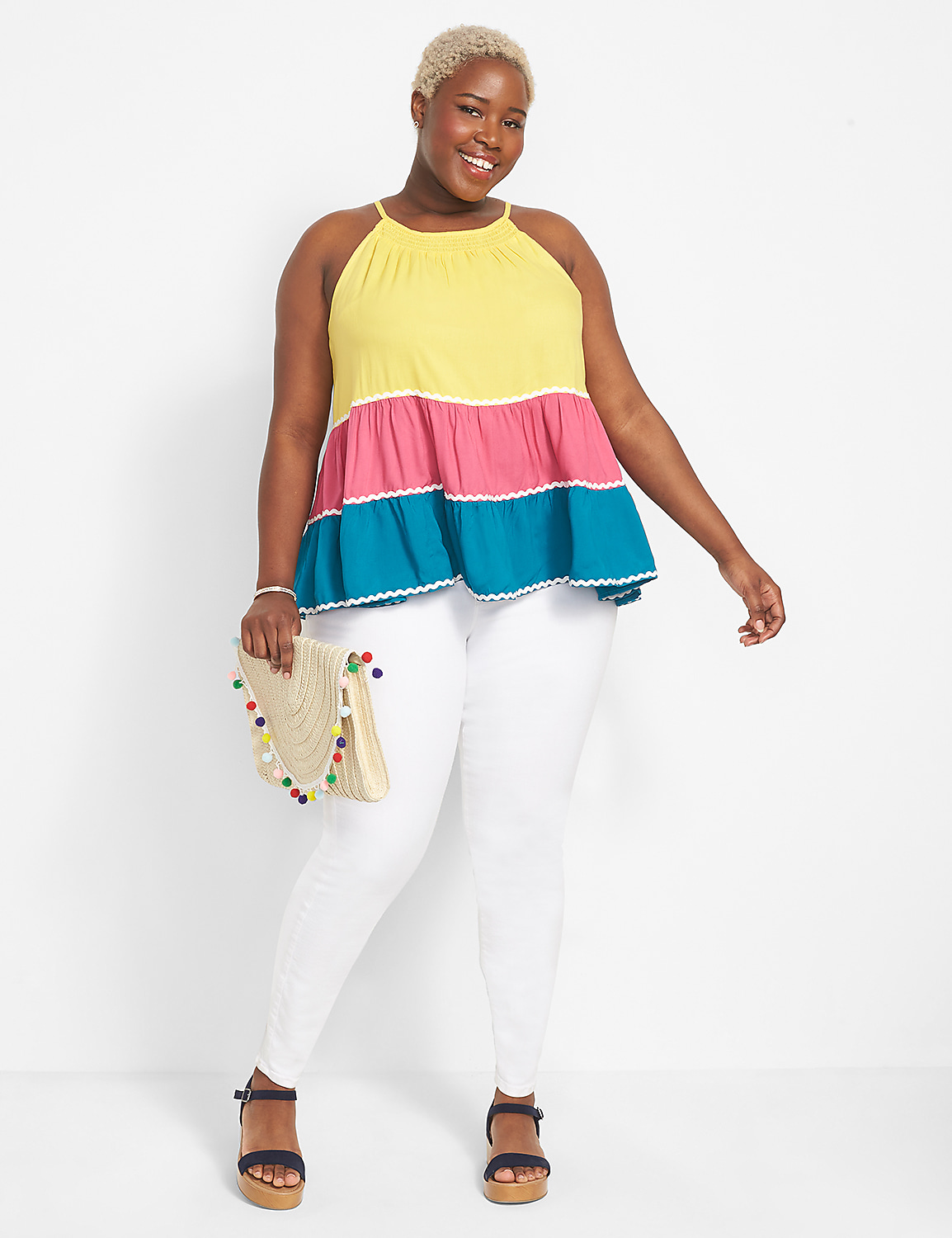 Classic Halter-Neck Tiered Tank Product Image 3