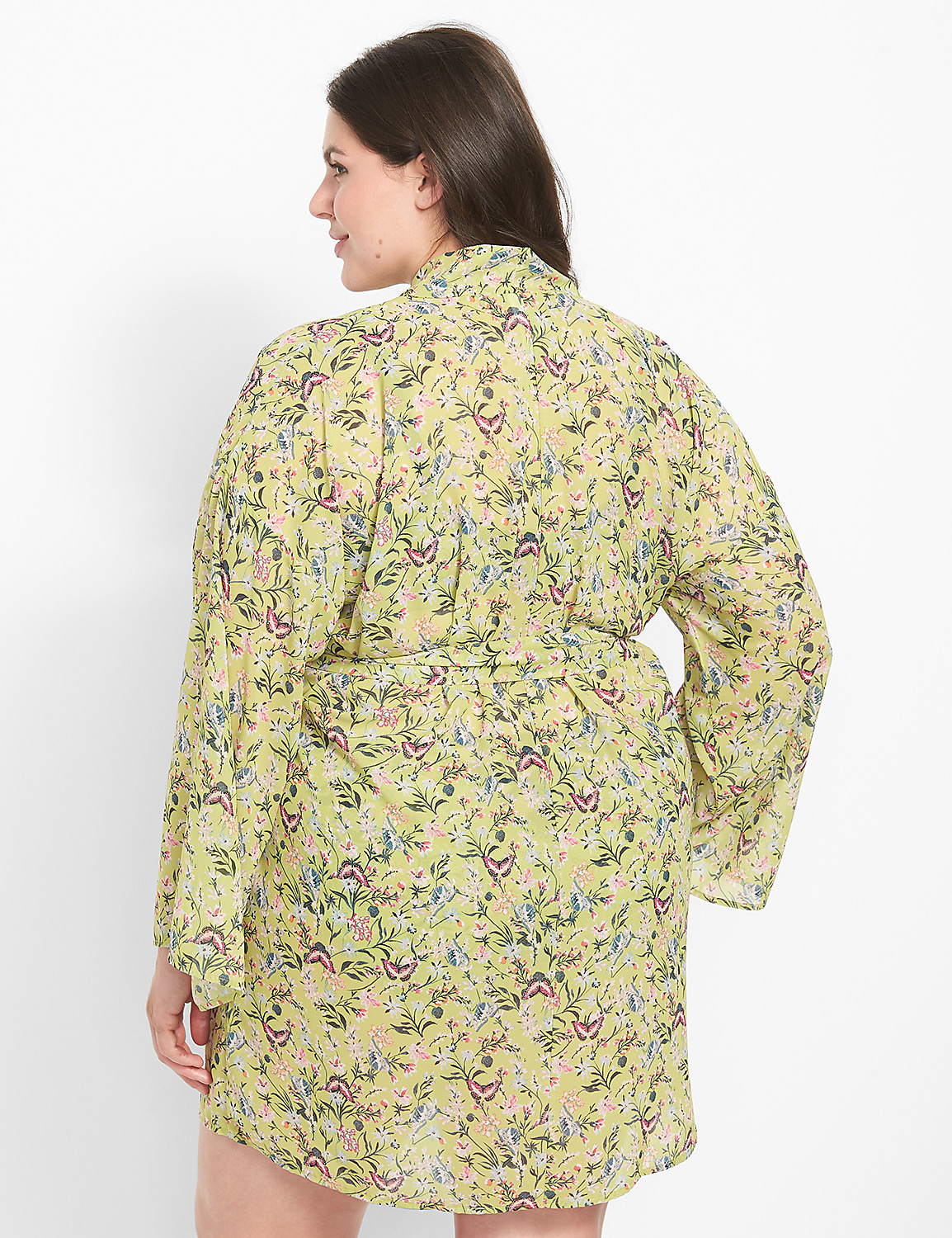 Floral Print Chiffon Robe | LaneBryant