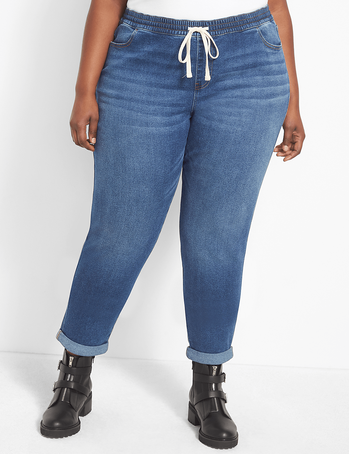 Pull-On Boyfriend Jean - Light Wash Product Image 3