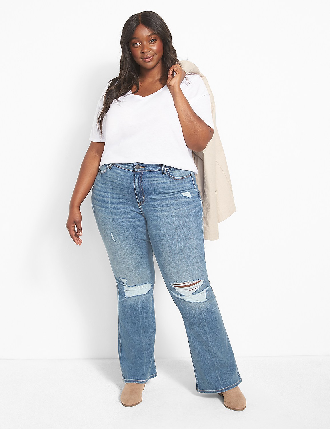Classic Perfect Sleeve V-Neck Tee Product Image 3