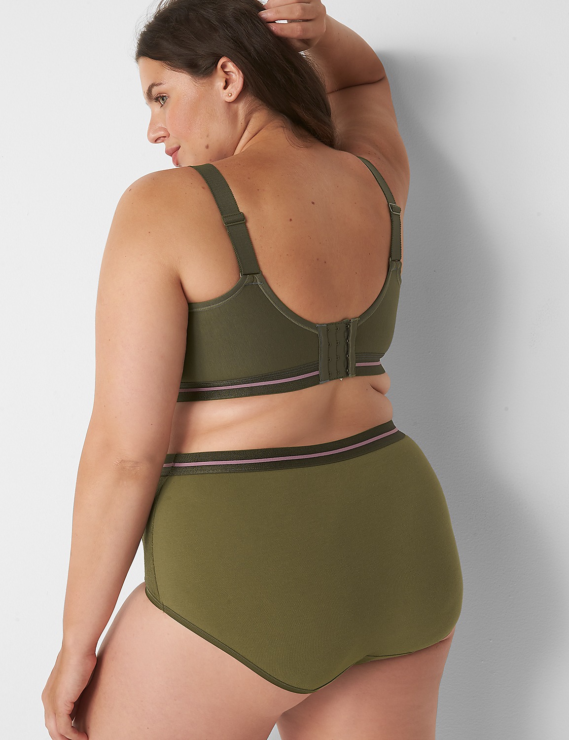 Cotton Lightly Lined No-Wire Scoop Bra With Lace Product Image 2