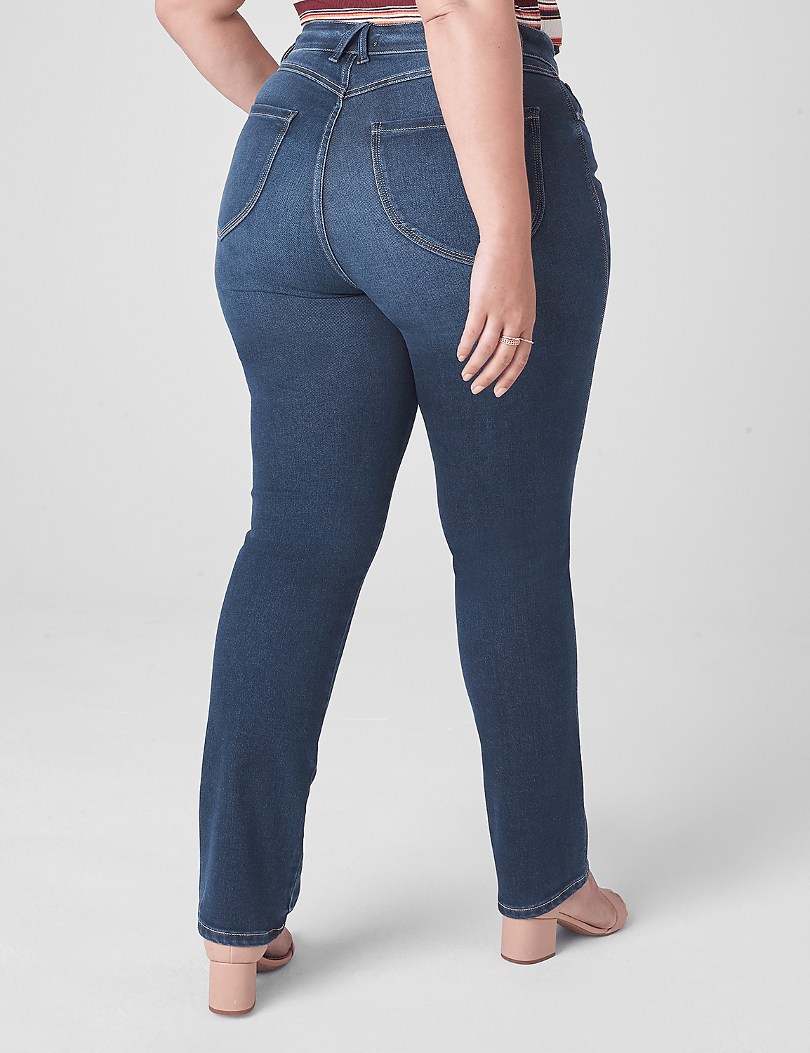 Curvy Fit Body Icon High-Rise Straight Jean - Dark Wash | LaneBryant