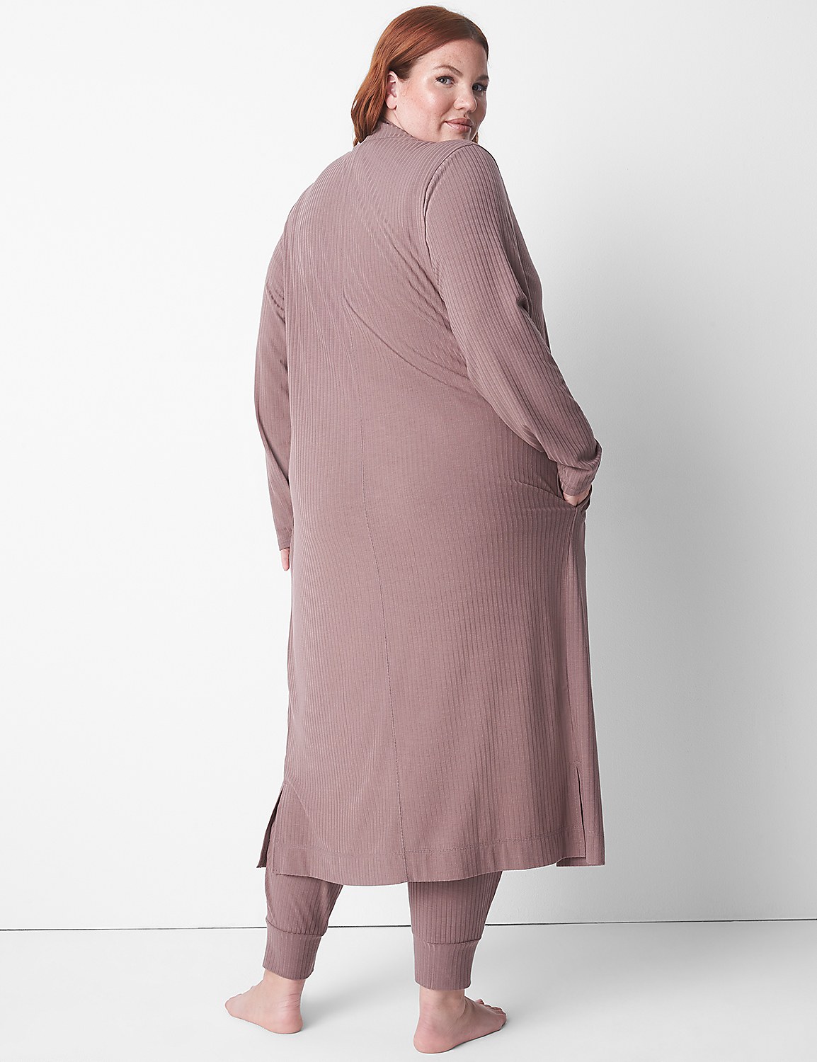 Rib Midi Lounge Robe 1120505 F | LaneBryant