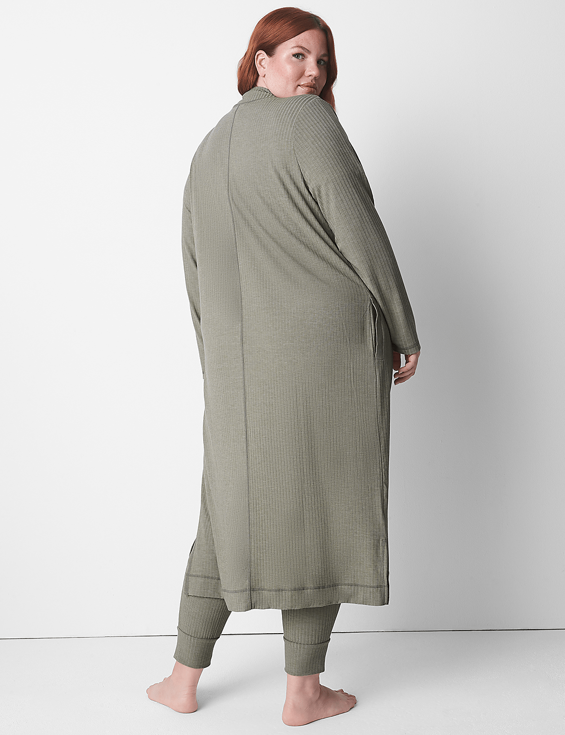 Rib Midi Lounge Robe 1120505 F | LaneBryant
