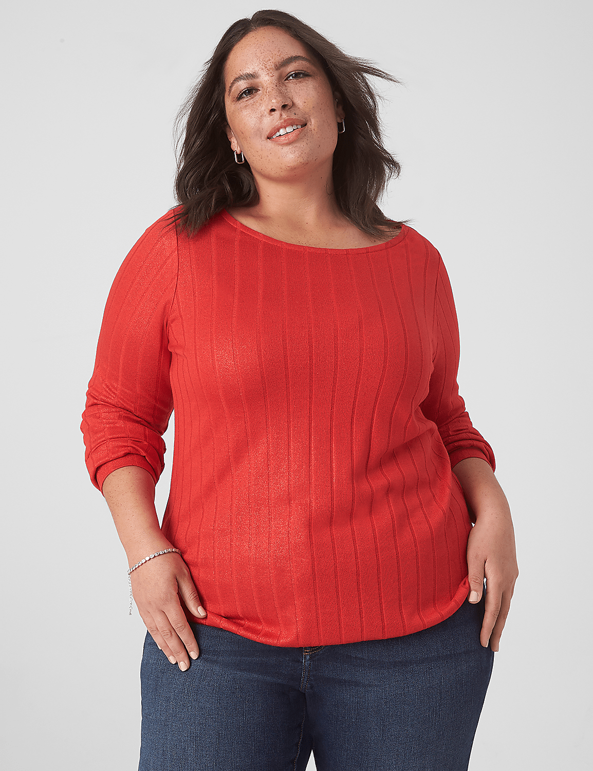 Relaxed Boatneck Bottom-Band Top Product Image 3