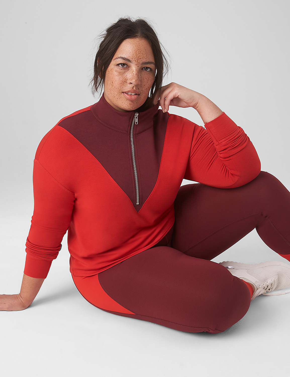 LIVI CozySoft Half-Zip Colorblock Cropped Pullover Product Image 3