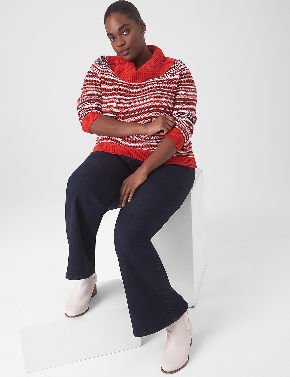 Classic Long-Sleeve Cowlneck Sweater Product Image 3
