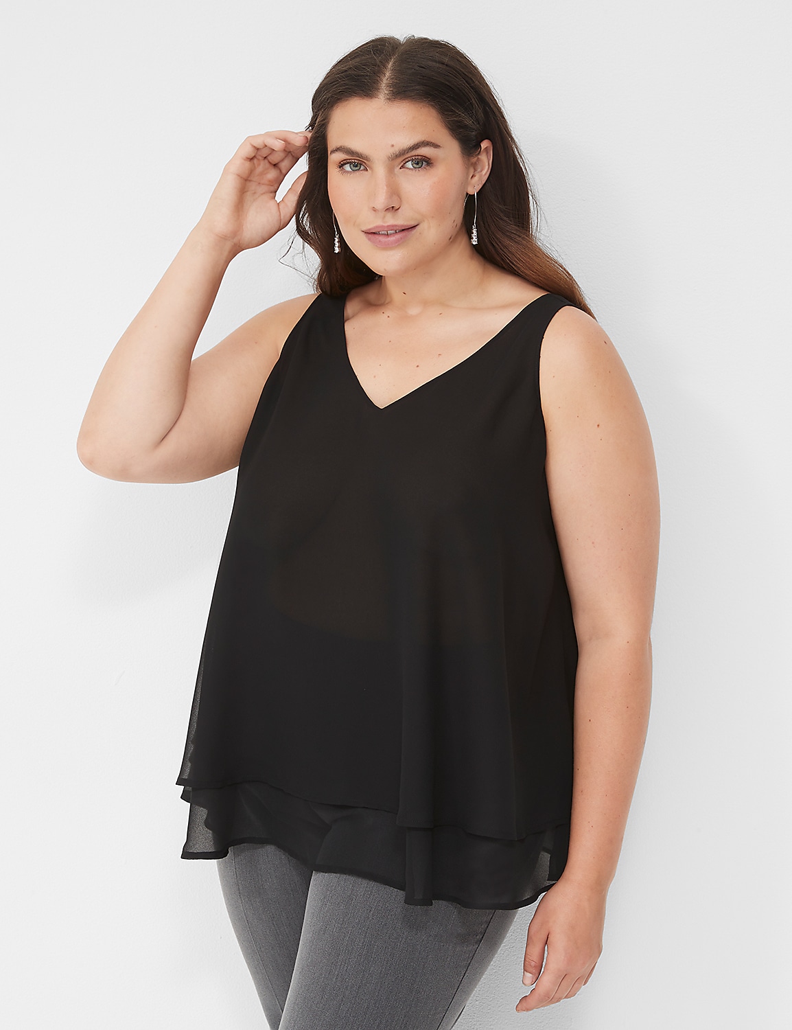 Swing Double-Layer Chiffon Tank Product Image 1