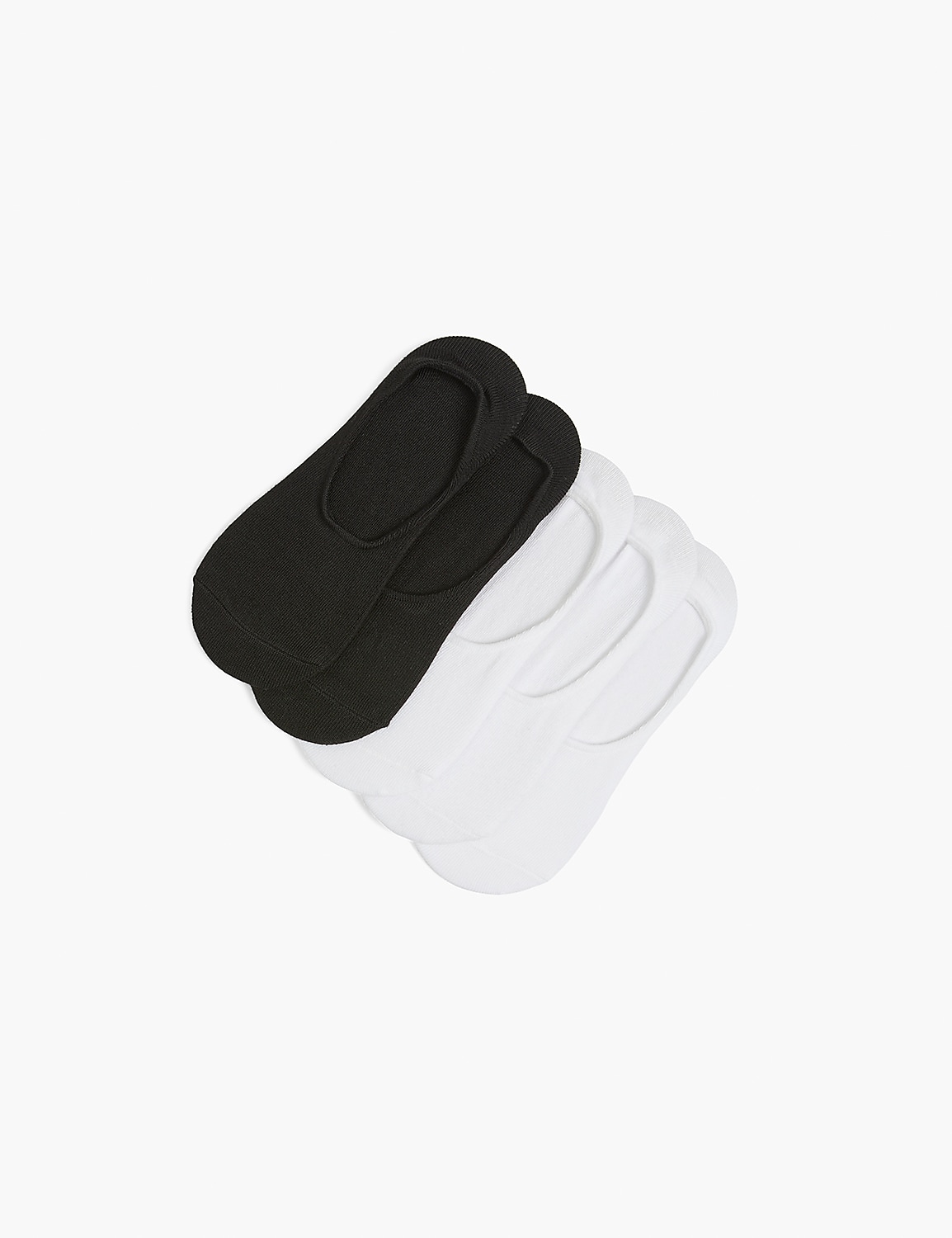 5-Pack No-Show Socks - Black & White Product Image 1