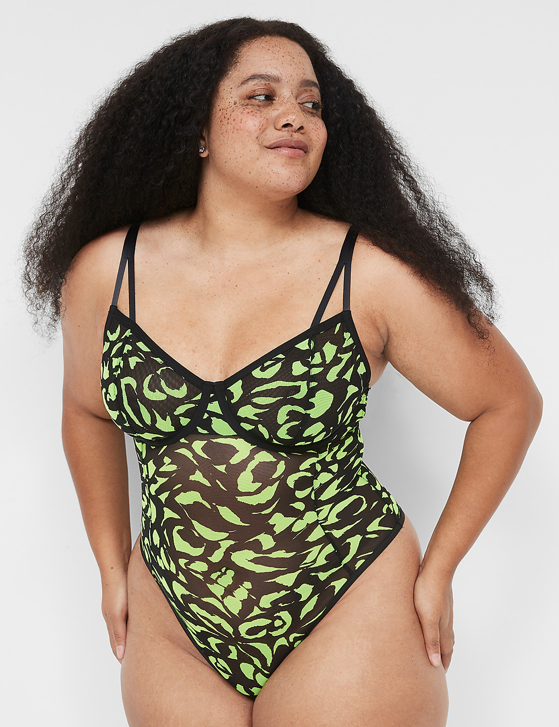 Mesh Unlined Demi Bodysuit | LaneBryant