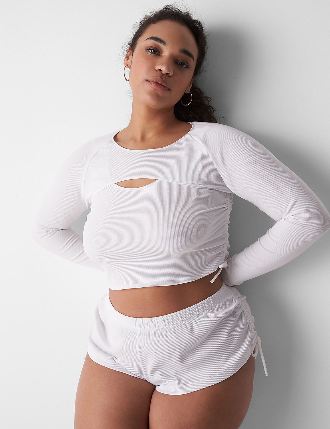 Rib Long-Sleeve Shrug Product Image 1