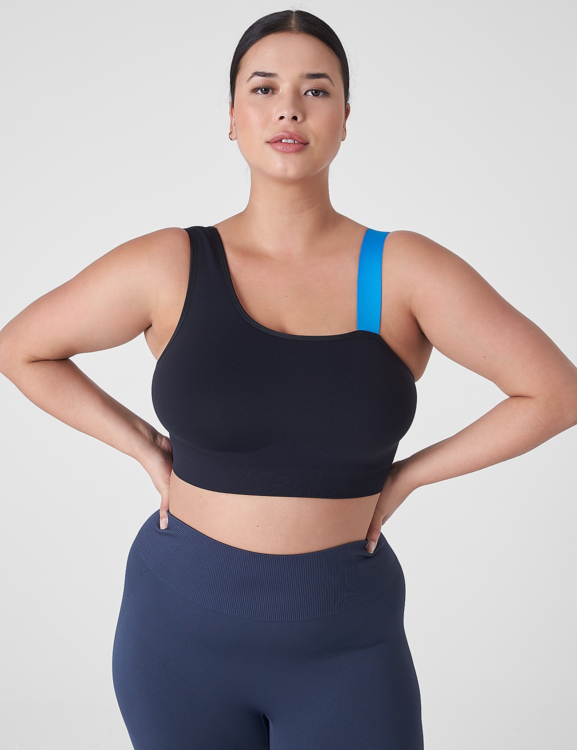 LIVI Wireless Low-Impact Seamless One-Shoulder Sports Bra | LaneBryant
