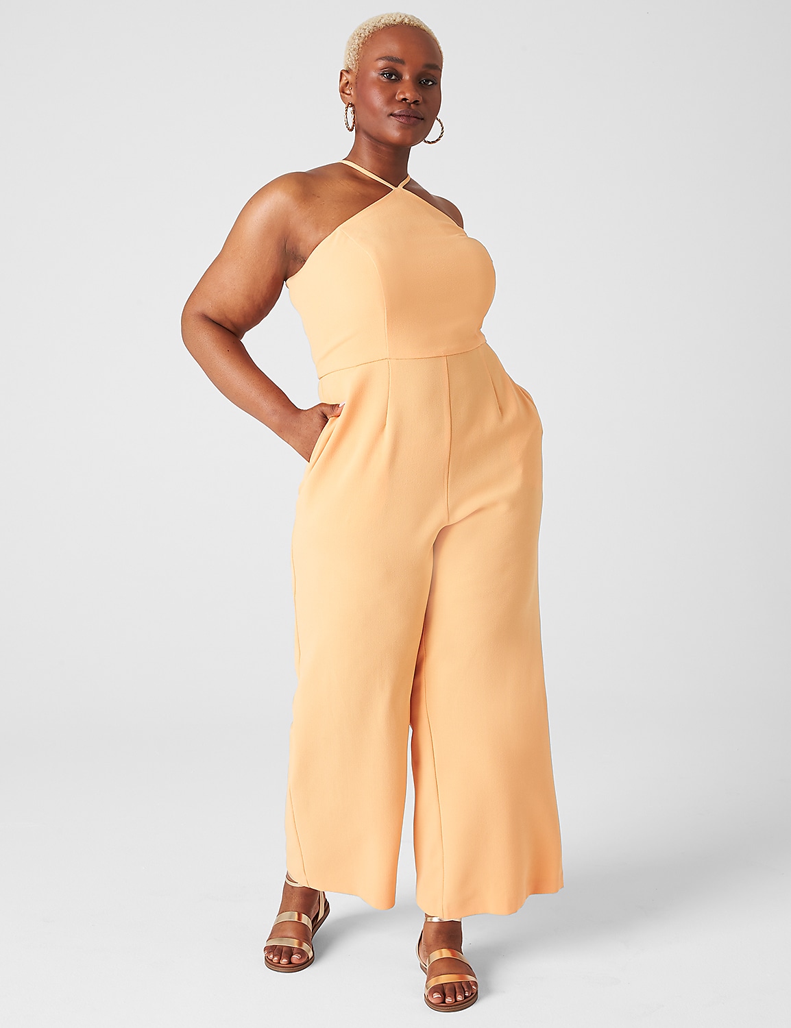 Sleeveless Halter-Neck Jumpsuit Product Image 1