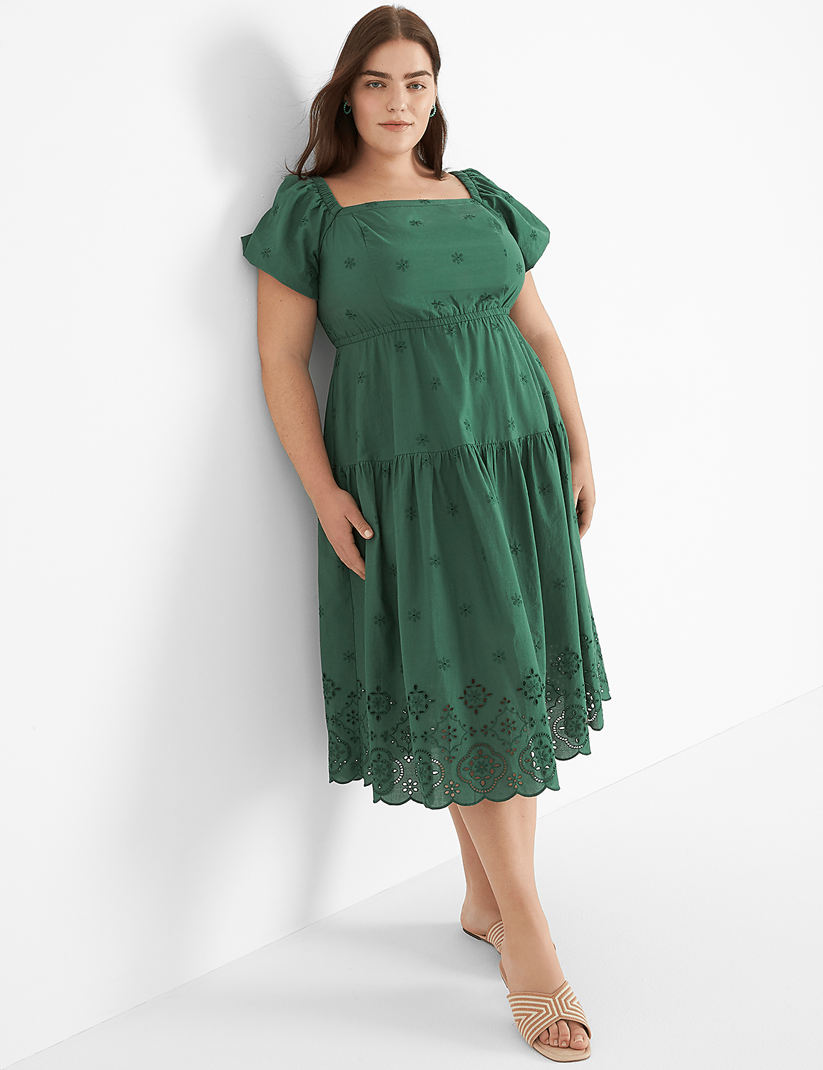 Convertible Off-The-Shoulder Tiered Midi Dress Product Image 1