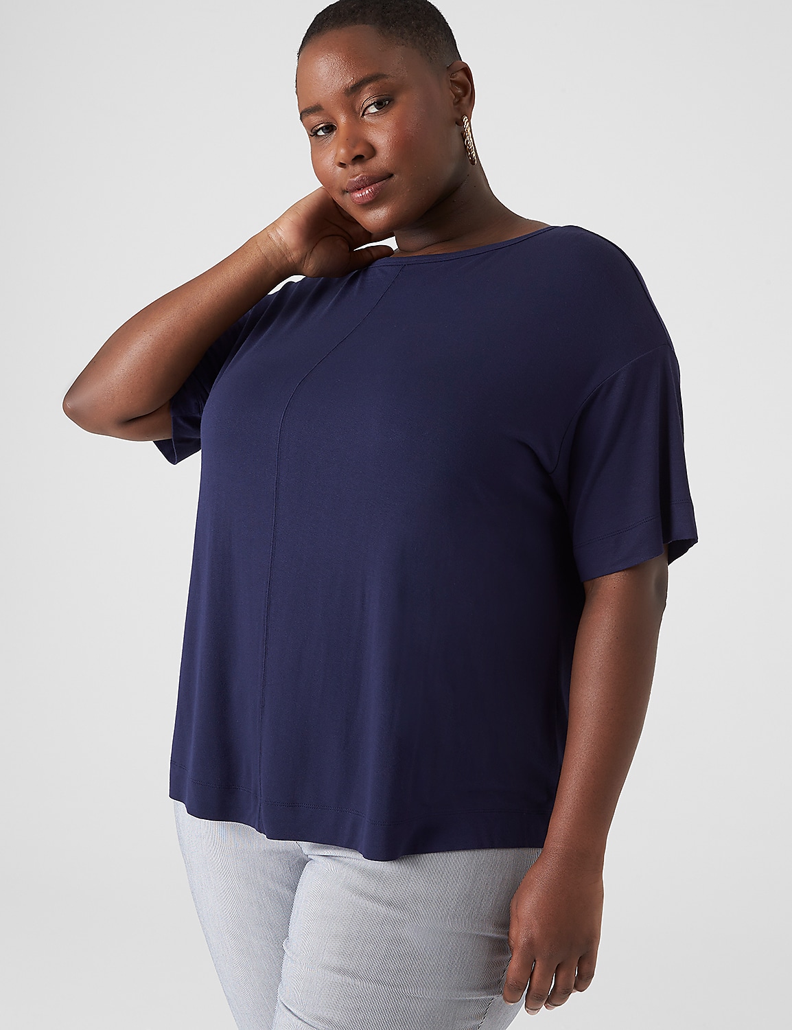 Perfect Sleeve Wide Crew-Neck Tee Product Image 1