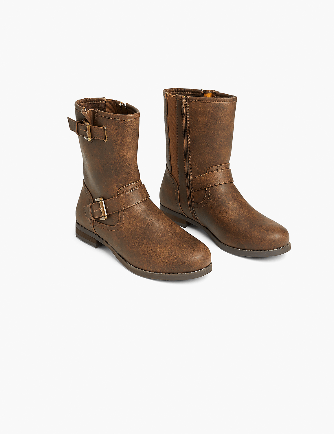 Dream Cloud Faux-Leather Mid-Calf Moto Boot Product Image 1