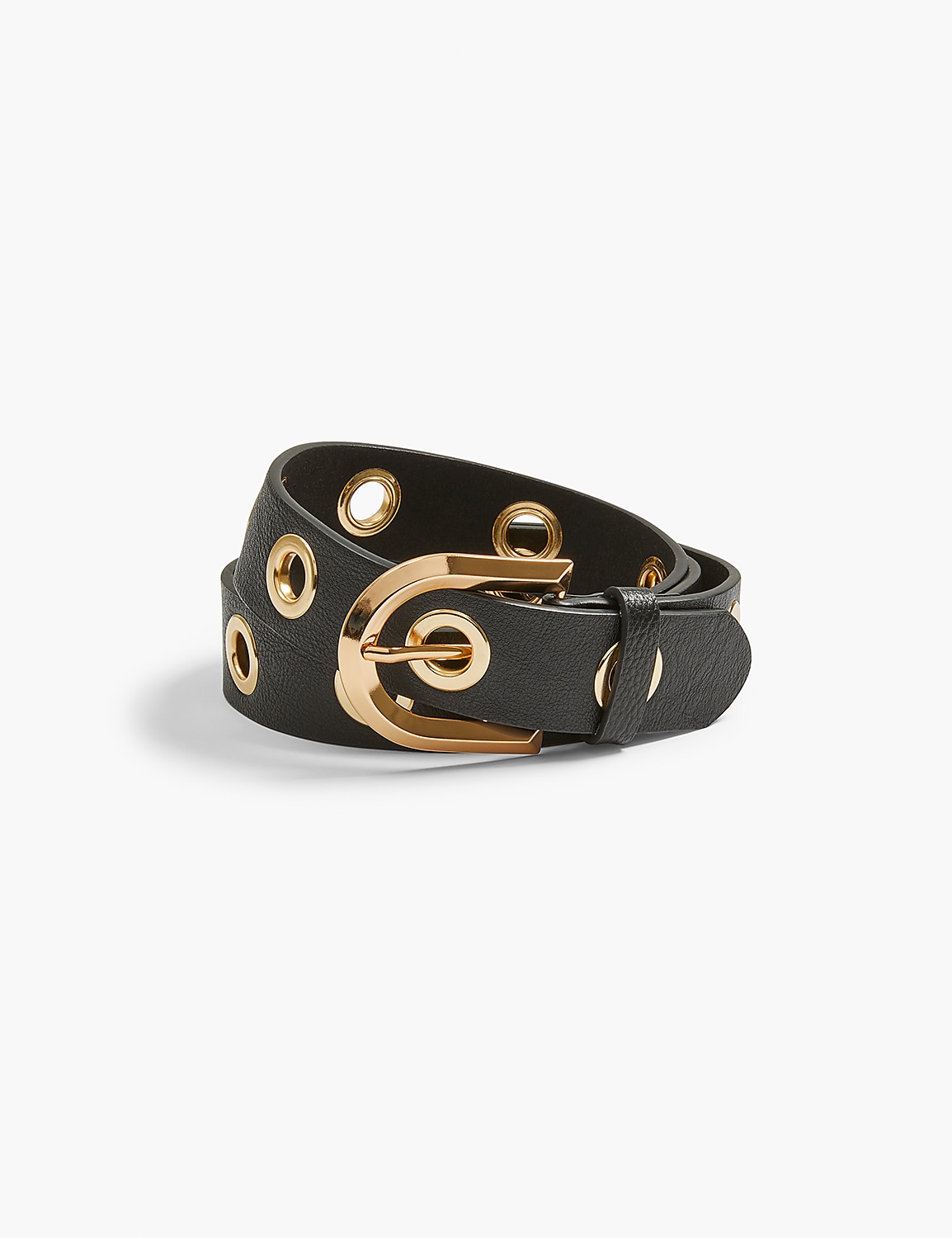 Faux-Leather Grommet Hip Belt Product Image 1