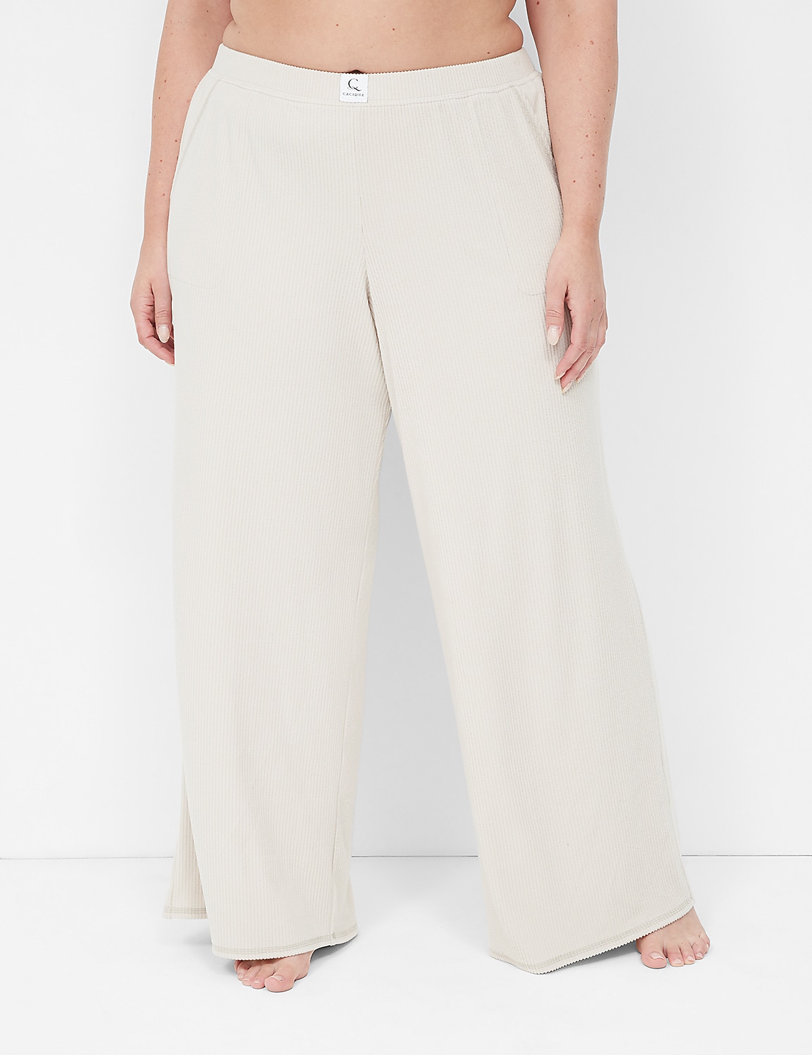 Brushed Rib Wide Leg Sleep Pant Product Image 1