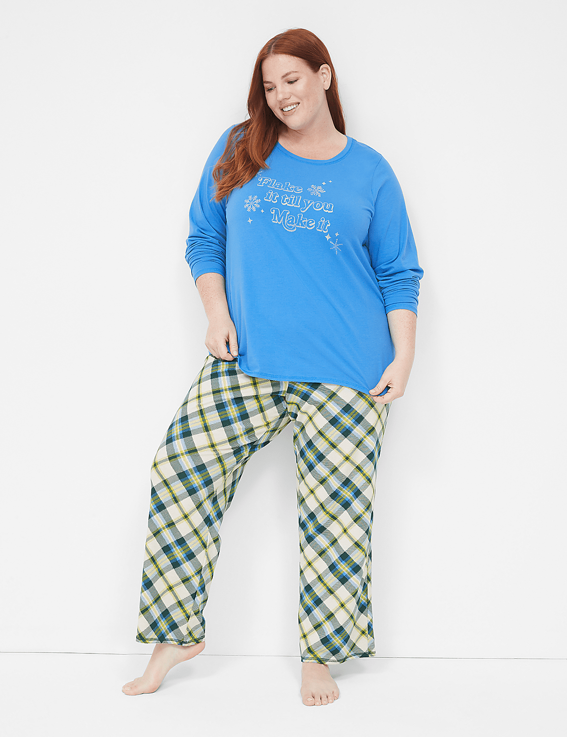Comfy Cotton Shirt & Pant PJ Set | LaneBryant