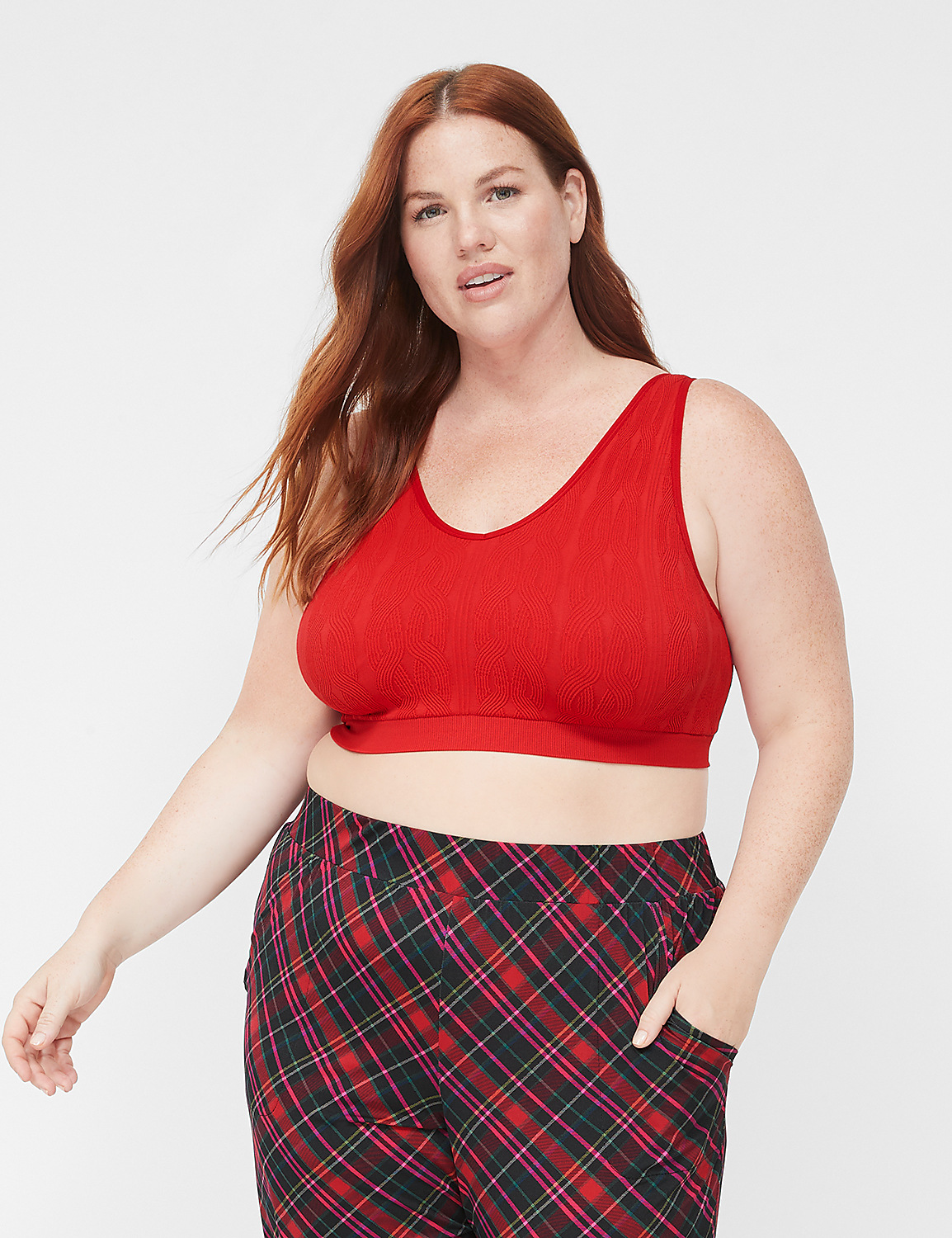 Seamless Cable-Knit Bralette Product Image 1