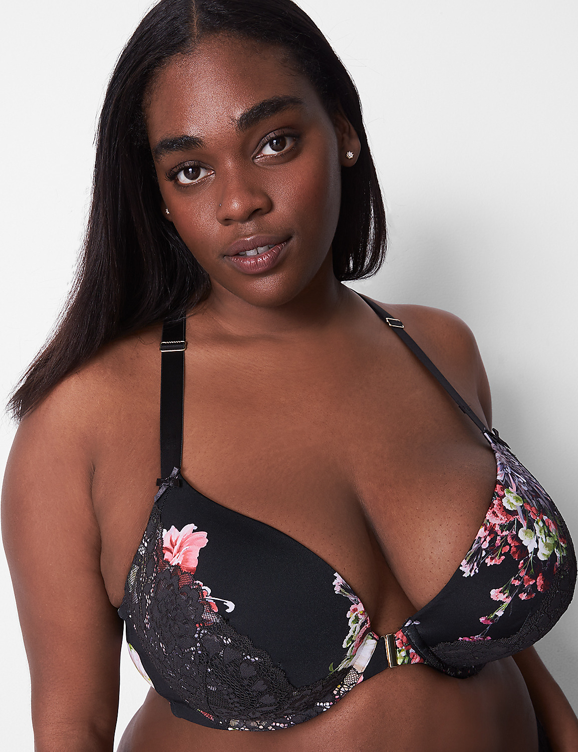 Printed Lace Boost plunge 1131459 | LaneBryant