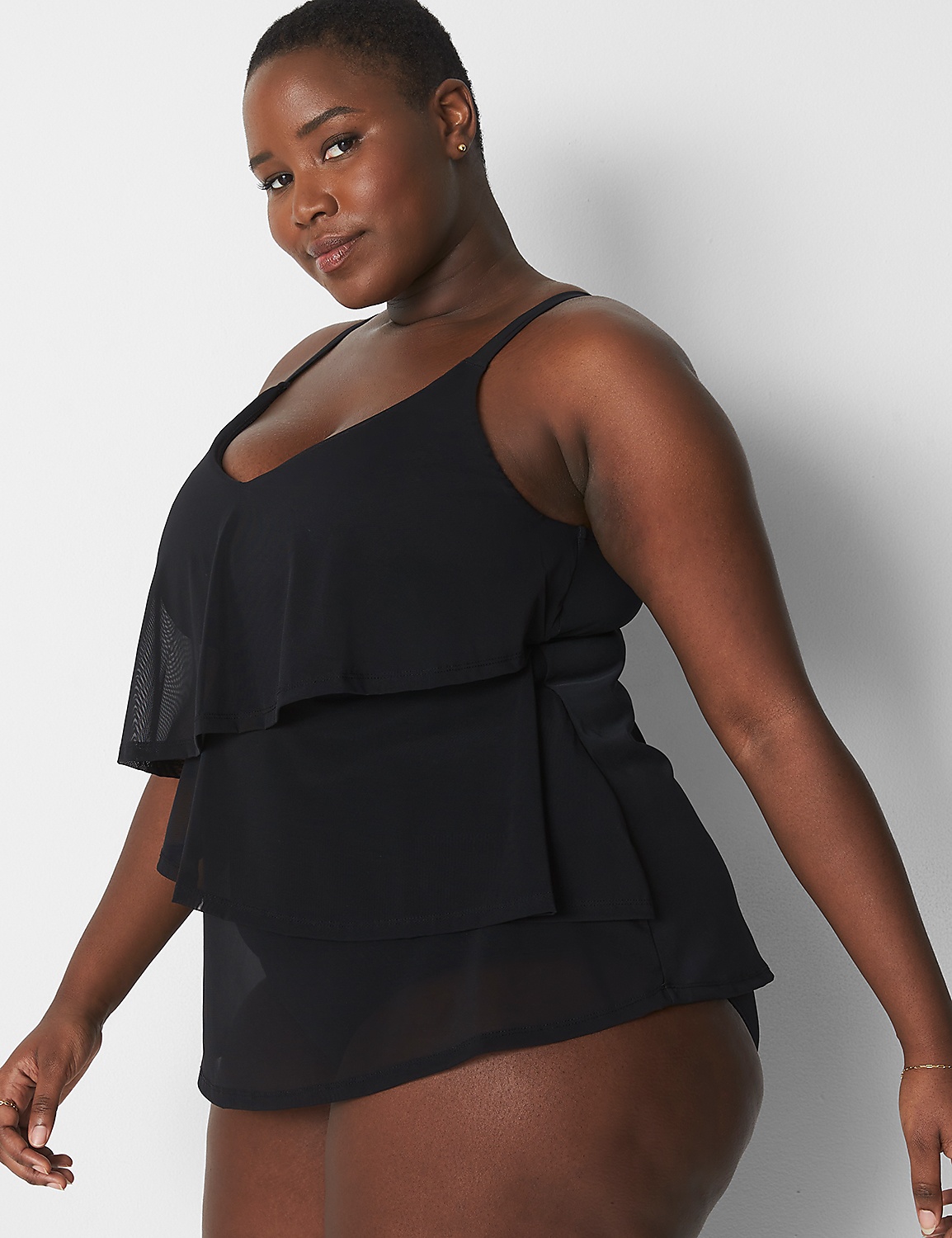 Plus Size | No-Wire 3-Tier Swim Tankini | LaneBryant