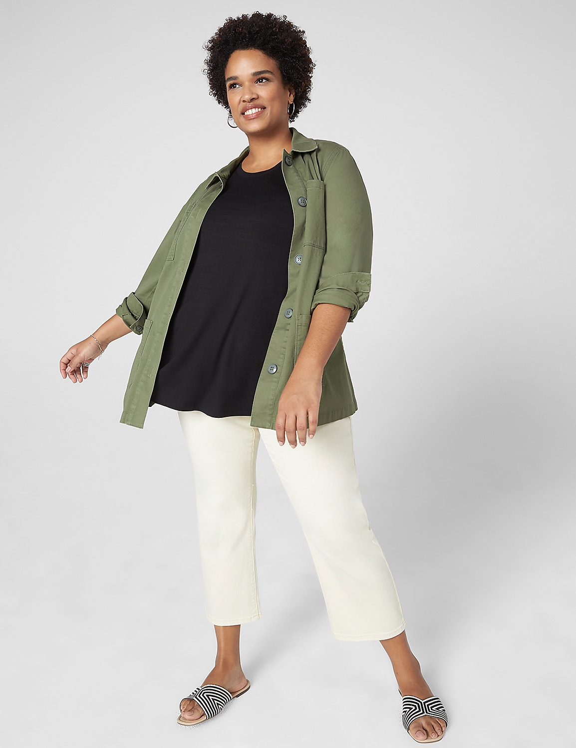 Modern Slub Swing Perfect Sleeve Straight-Hem Tee Product Image 3