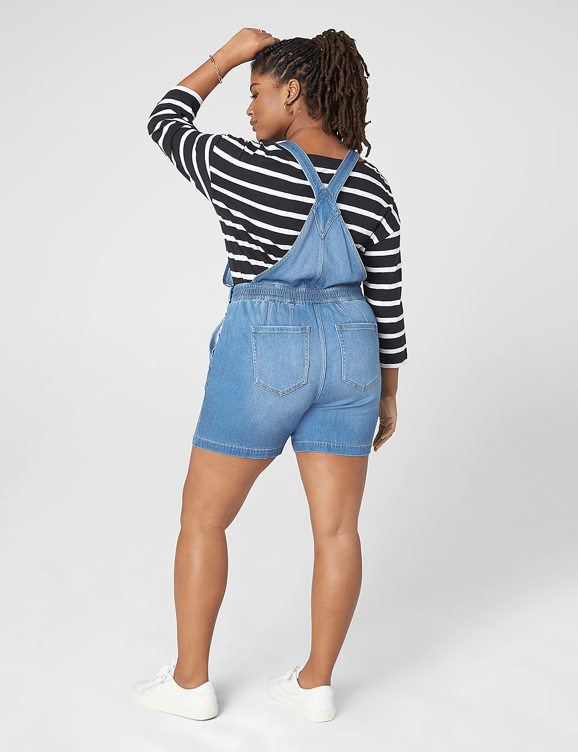 Relaxed Short Denim Overalls Product Image 2