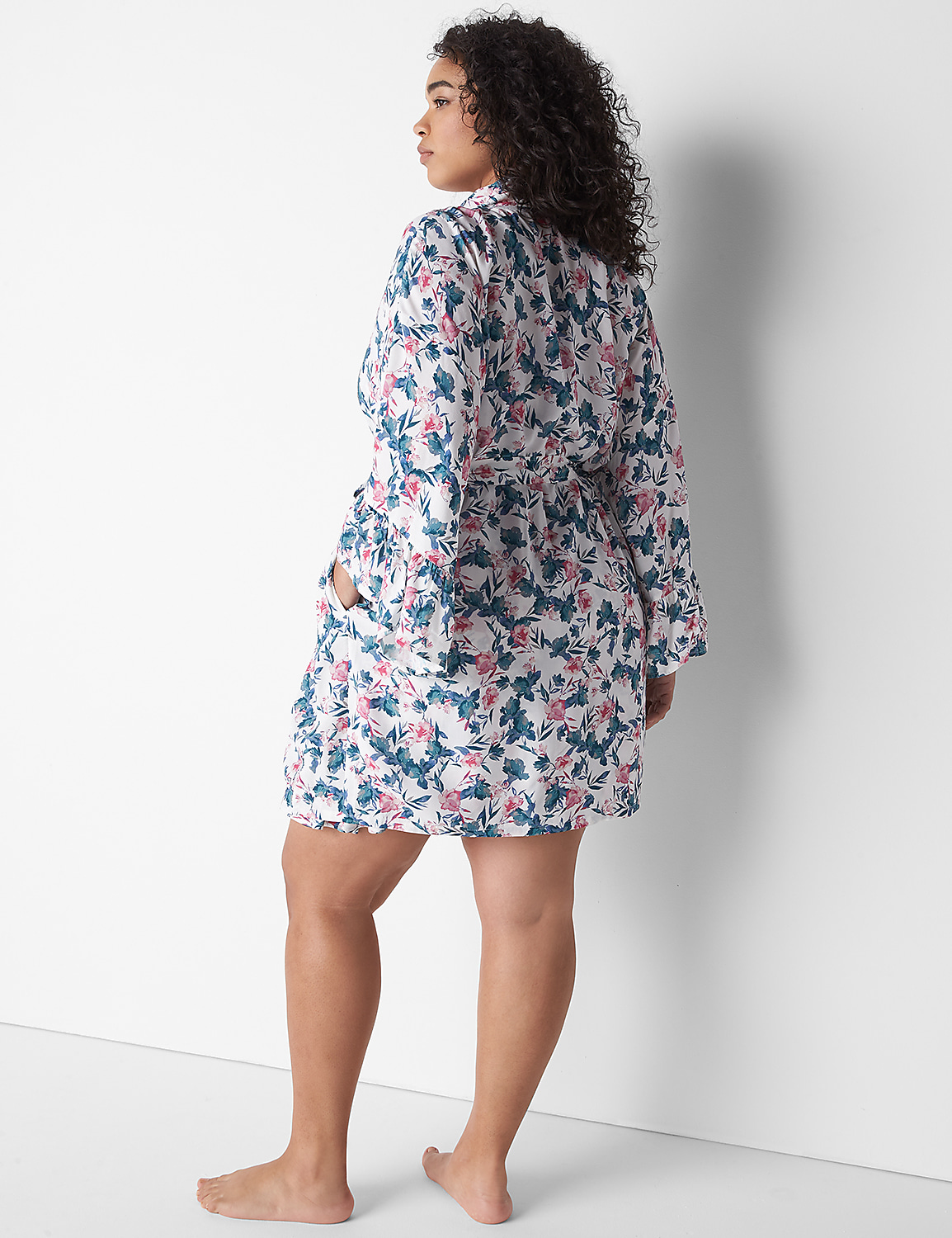 Woven Ruffle Kimono Robe | LaneBryant