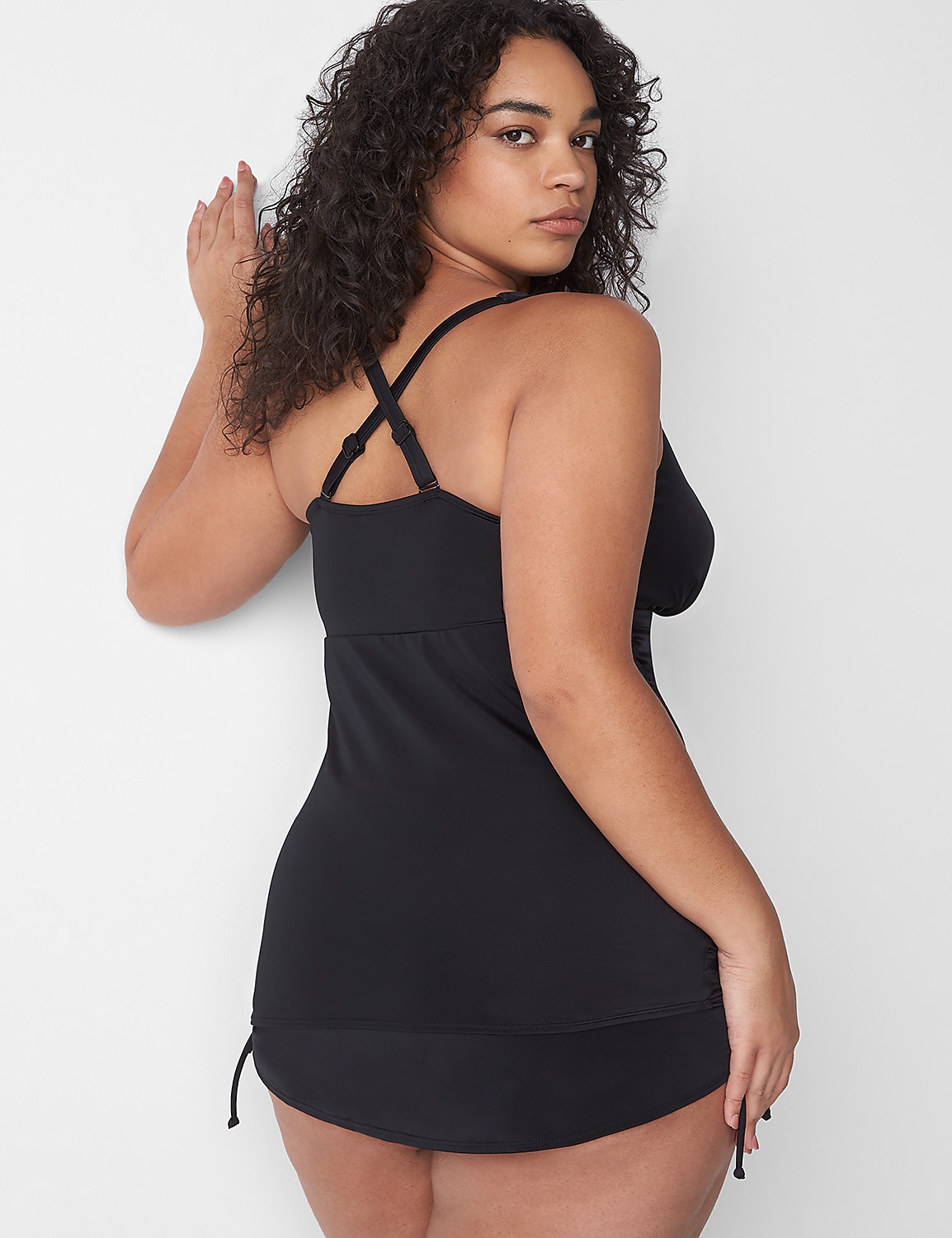 Plus Size | Fitted No-Wire Ruched Swim Tankini Top | LaneBryant