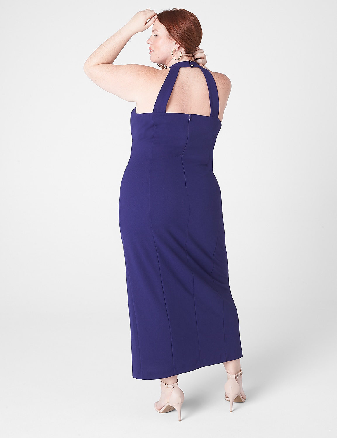 Halter-Front Keyhole Maxi Dress Product Image 2