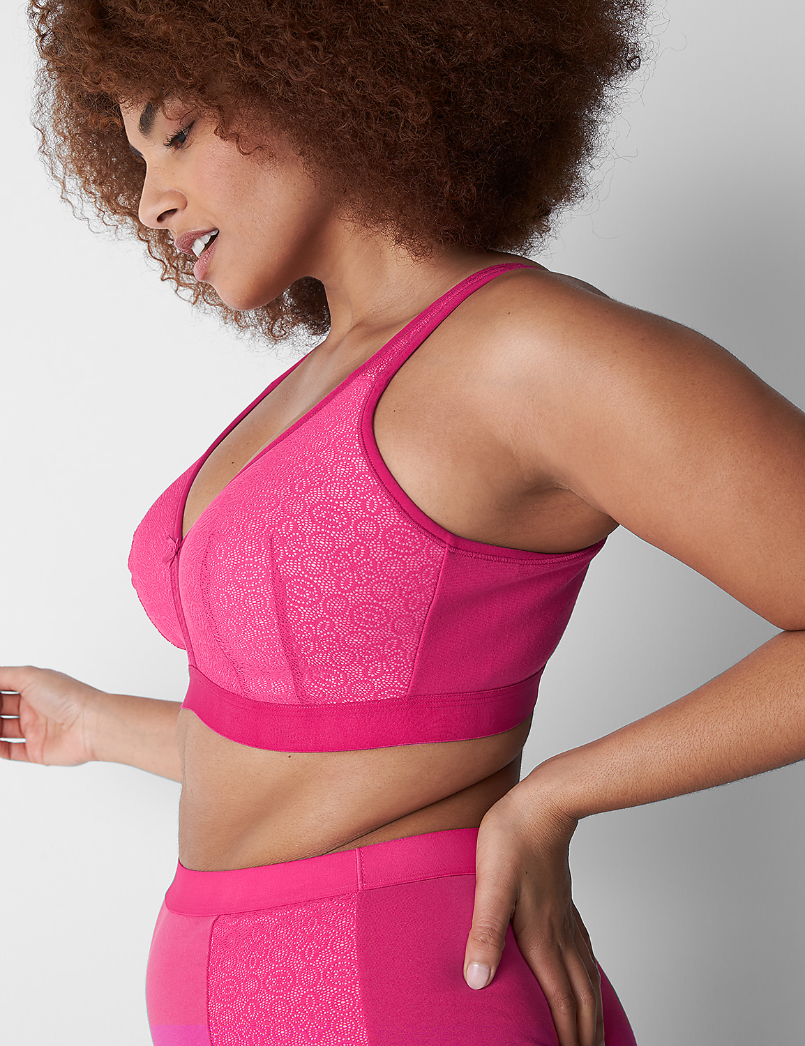 Cotton Lightly Lined No-Wire Bra with Lace Product Image 3