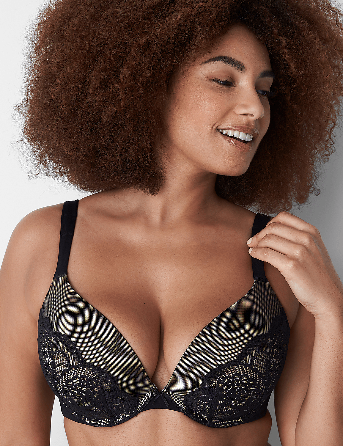 Boost Plunge Bra With Lace Product Image 4
