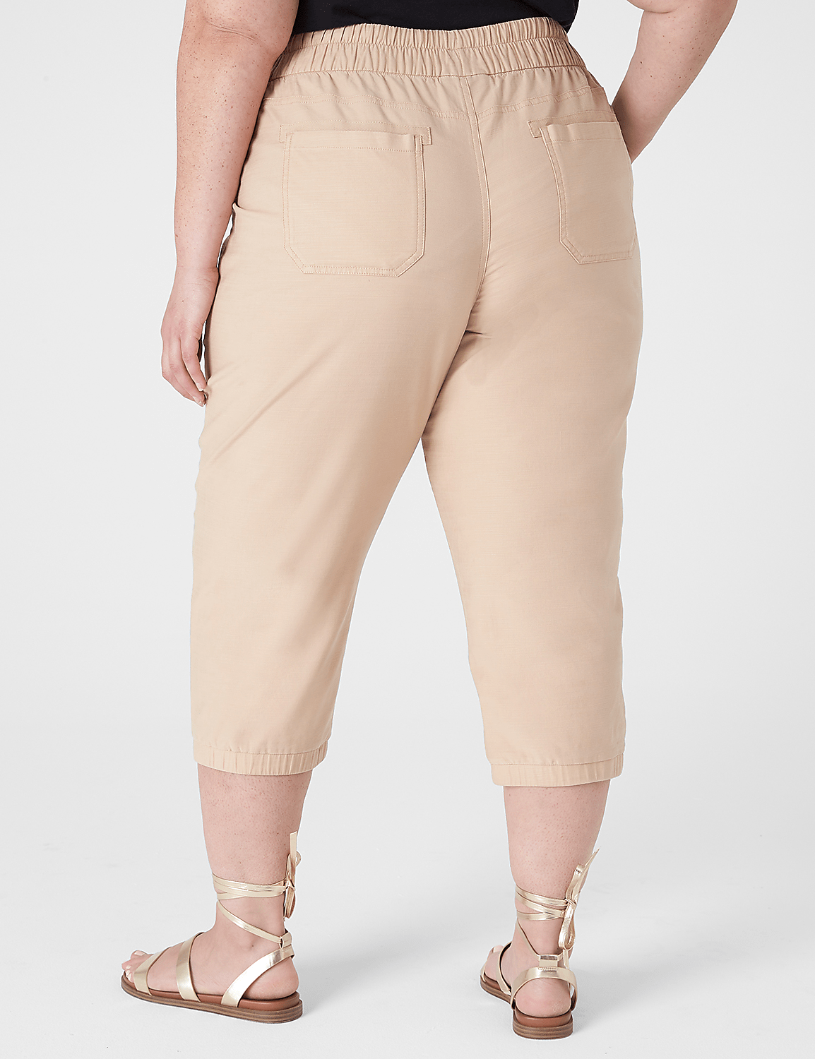 Pull-On Elastic Cuff Crop Pant Product Image 2