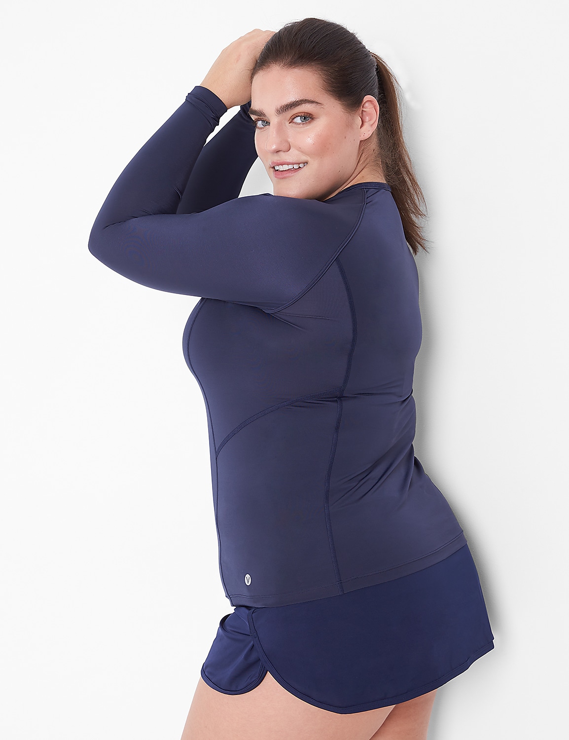 LIVI Long-Sleeve Swim Rash Guard | LaneBryant