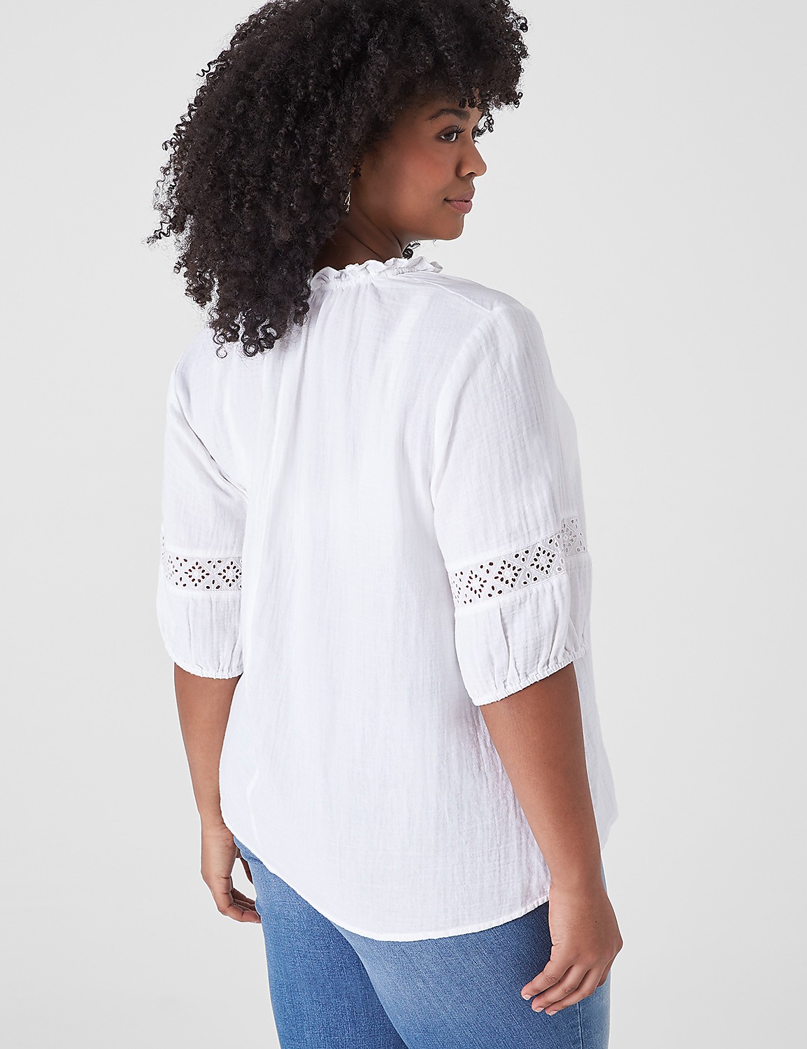 Classic Short Sleeve Split Neck Tri | LaneBryant