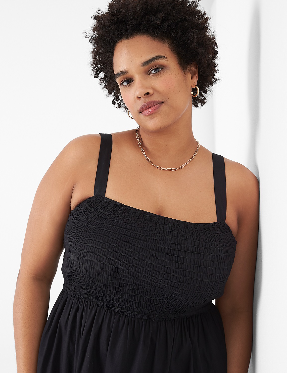 Sleeveless Tie Strap Smocked Maxi 1 | LaneBryant