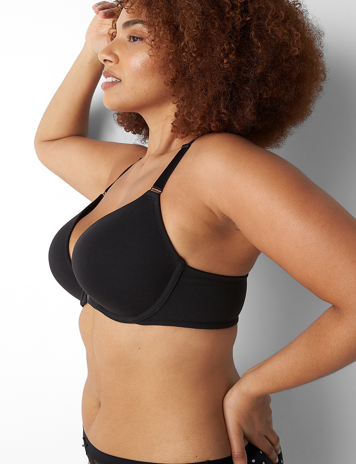 Cotton Front-Close Boost Plunge Bra Product Image 3